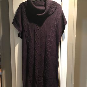 Cowl neck sweater dress